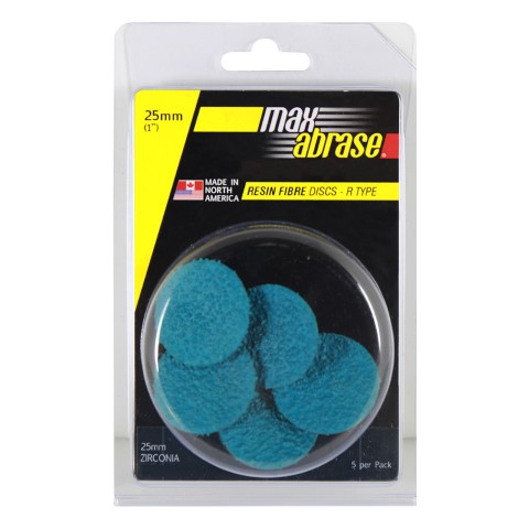 MAXABRASE CD 5 PK 25MM X Z24 RESIN FIBRE DISC R TYPE ZIRC. GRIT